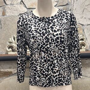 Cable & Gauge Black and White Animal Print Button Down Shirt